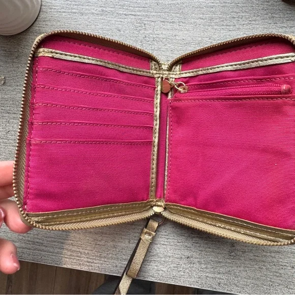 Low start rehab Coach Peyton Tattersall bi fold zip around small Wallet REHAB - Picture 9 of 12